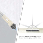 Grout Brush, Swivel Brush Head with Heavy Duty Stiff V-Shaped Bristles Cleans Shower, Corner, Tile and Narrow Space (2 Pack Refill Brush Head Only)