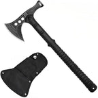 DOOM BLADE Camping Hatchet Axe with Hammer,Tomahawk Viking Nylon Sheath,Forged High Carbon Steel,Portable Camping Axe for Outdoor Splitting Wood,Hunting Survival