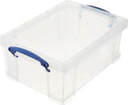 Really Useful Box 9 Liter Plastic Storage Bins with Lids and Clip Lock Handles for Home or Office Organization and Storage (2 Pack)