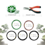 Bonsai Wire 7pcs-5 Rolls of Aluminum Bonsai Training Wire, Cutting Pliers and Plant Ties with Cutter 50 Meter Bonsai Tool Set, Adjustable Anodized Wire 1/1.5/2.0 mm for Bonsai Tree Training DIY Tools