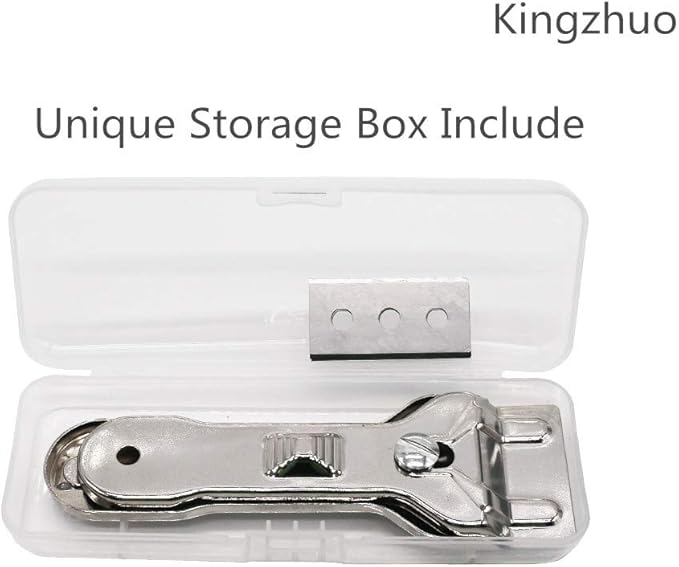 Kingzhuo 1 Pc Glass Scraper Suitable for Glass Ceramic and Induction Cooktops & 5 Pc Replacement Accessories Ceramic Scraper Cooktop Cleaner Scraper