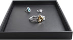 Oirlv Black Leather Jewelry Display Flat Tray Perfume Accessories Trinket Watch/Earring/Ring Storage Organizer