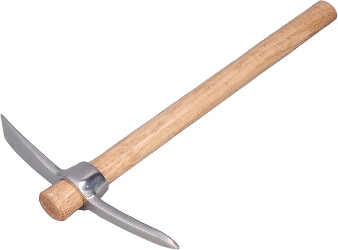 LIANGLIDE Pick Axe Tool Garden Hoe Detachable Pickaxe Hoe Stainless Steel Pickaxe Hoe with Wooden Handle Heavy Duty Wood Pick Axe Garden Mattock Tool for Transplanting Digging Planting Loosening Soil