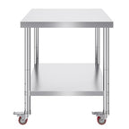 Vevor 30x36x34 Inch Stainless Steel Work Table 3-Stage Adjustable Shelf with 4 Wheels Heavy Duty Commercial Food Prep Worktable with Brake for Kitchen Prep Work : Everything Else