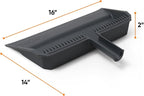 Superio 2-Pack Wide Plastic Dustpan with Comb - 16" Wide, Rubber Lip, Broom Handle Clip, Grey
