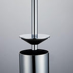 Freestanding Luxury Toilet Brush 304 Stainless Steel Toilet Brush and Holder 19-Inches Tall Round Rust Resistant Anti-Odor and Easy to Clean with Polished Chrome Finished