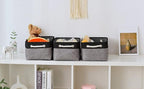 TheWarmHome Storage Basket for Organizing - 1 Pack 14x10x6.7 inch Collapsible Storage Bins for Shelves, Dog Toy Bin for Closet Organizer laundry Gift Cloth Nursery (Grey & Black)