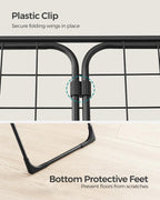 SONGMICS Clothes Drying Rack, Metal Laundry Drying Rack, Foldable, Space-Saving, Free-Standing Airer, with 2 Gullwings, Indoor Outdoor Use, Bed Linen Clothing, Black ULLR540B01