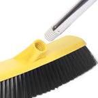 Push Broom with Long Handle, Floor Brush 49.6 inch Soft Bristle Broom 12.2" Wide for Cleaning Bathroom Kitchen Patio Garage Deck Tile Floor
