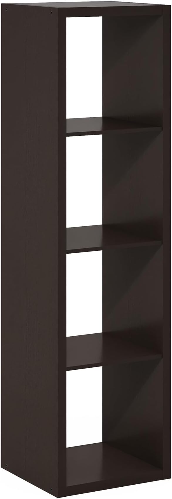 Furinno Cubicle Open Back Decorative Verticle Cube Storage Organizer, 4-Cube, Black Dark Oak
