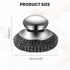 Steel Wool Scrubber with Handle, Upgrade Heavy Duty Stainless Steel Dish Scrubber for Cleaning Dishes, Iron Pots, Stoves, Kitchen Sink (2 pcs)