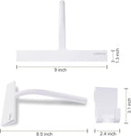 Shower Squeegee 9" with Silicone Hook - All Purpose Squeegee for Shower Glass Door Mirrors Bathroom Tiles Car Windows Glass Door Blade Showers - White