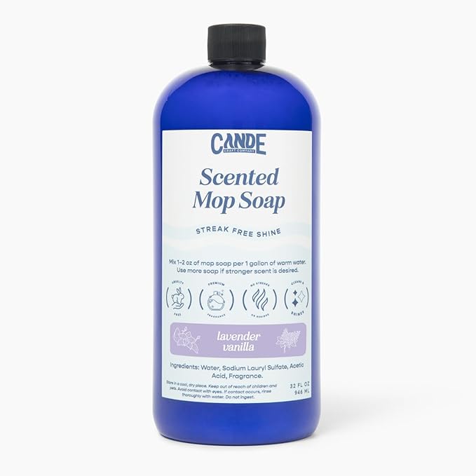 CANDE Mop Soap - Highly Scented Mop Soap, Luxury Floor Cleaner, Premium Fragranced Floor, Streak-Free Shine, 32 oz (Lavender Vanilla)