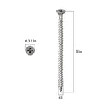 (107 pcs)#8X3 410 Stainless Steel Fastener Drywall Screws-Phillips with coarse Threaded tip, Black, Suitable for Drywall Slate, Wood, etc.(1 pounds)