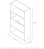 Basic Open Shelf Bookcase - 4-Tier Wooden Cube Storage Shelves Split Bookshelf, Oak