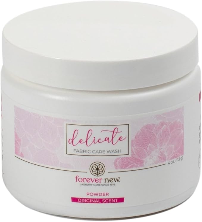 FOREVER NEW Delicate Hypoallergenic Laundry Detergent Powder - 6-8 Large Loads - Gentle washing detergent for Silk, Cashmere, Bra, Undergarments, Cotton, Wool, etc. - Original Scented - 4oz