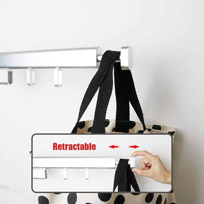 BESTHLS Wall Mounted Clothes Drying Rack for Space Saver Hangers Design for Balcony, Mudroom, Bedroom Foldable Laundry Rack(3-Pole Silver)