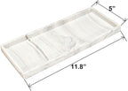 DNC Silicone Bathroom Vanity Tray for Counter, 11.8" Kitchen Sink Soap Tray for Dish Holder Dispenser Countertop Toilet Tank Decor Organizer