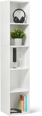 Amazon Basics 5-Cube Bookcase Compatible with Fabric Storage Cube Organizers, White