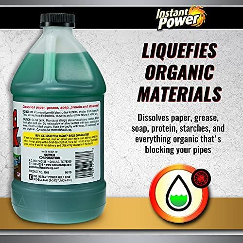 Instant Power Septic Shock – Septic Tank Treatment, Drain Cleaner Liquid Clog Remover for Septic System, 67.6 Oz 6 Pack