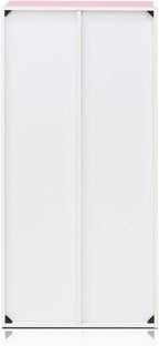 Furinno 7-Cube Reversible Open Shelf, White/Pink 11048WH/PI