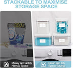 4 Pack Airtight Laundry Detergent Containers & Dryer Sheet Holder with Lids & Scoops, Stackable Laundry Room Organization and Storage for Scent Booster, Powder, Pods