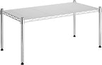 Whitmor 1 Tier Supreme Stacking Shelving Unit, Wire Metal Home Storage Organizer, 30" L x 14" W x 15" H, Chrome w/Liner