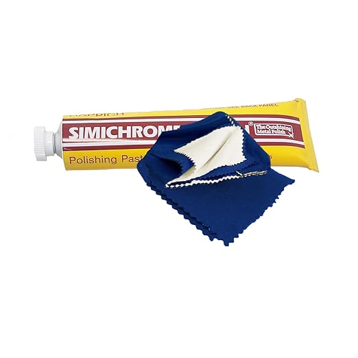 Rosenthal Collection Simichrome Polish - Metal Polish Compound for Chrome, Aluminum, Pewter & Jewelry Restoration - 50g Tube + Polishing Cloth