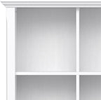 SIMPLIHOME Acadian Bookcase - 44 inch Tall 9-Cube Solid Wood Cube Organizer in White, Transitional Bookcase Storage for Living Room, Study Room or Office with Fixed Shelves and Tapered Legs