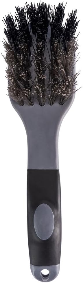 Schneiders Bucket and Trough Scrub Brush - 2 Pack | Durable Synthetic Bristles | Comfortable Silicone Grip | Ideal for Horse Water Buckets & Feed Troughs | Color Black/Gray