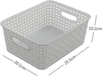 Pekky White Plastic Storage Basket, Kitchen Organizer, Set of 6
