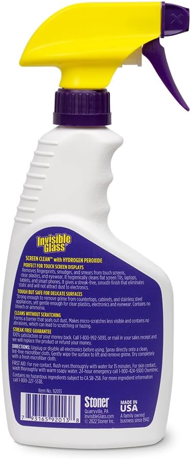 Invisible Glass 92013 16-Ounce Screen Clean Multi-Surface Cleaner Perfect for Touch Screens, Smart Phones, Tablets, Laptops, Glass, and Electronics, Pack of 1