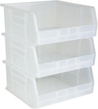 Hudson Exchange 11" x 11" x 5" (3 Pack) Plastic Stackable Storage Bin and Hanging Container, Clear