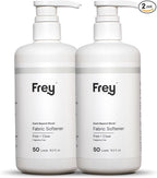 FREY Natural Liquid Fabric Softener & Conditioner | Laundry Softener for Clothing | Works In All Machines + HE | Powered by Natural Ingredients (2-pack, Fragrance-free)