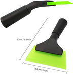 FOSHIO Squeegee Scraper Shower Mirror Glass Wiper Window Cleaner with 1 Extra Rubber Blade Non-Slip Handle for Auto Window Tint Tool Home