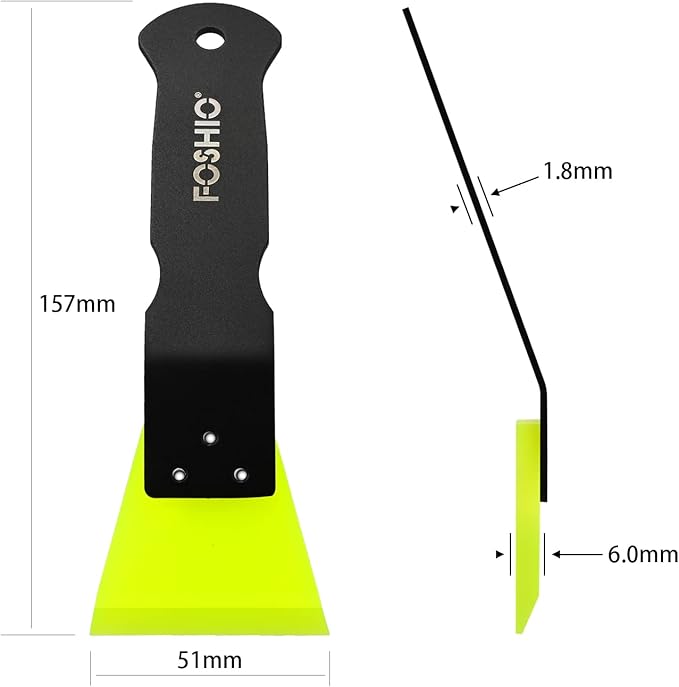 FOSHIO 2 Pack Small Squeegee for Vinyl, Stainless Steel Handle Mini Squeegee for Mirror Shower Glass Door Window Cleaning, Car Light, Bumper Vinyl Wrap Window Tint Kit