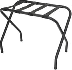 Folding Luggage Rack, Heavy Duty Metal Suitcase Stand with Nylon Straps, Collapsible Luggage Rack for Guest Room Space-Saving Luggage Organizer for Bedroom & Hotel