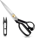 BVEKADO Sewing Scissors 9 Inch, Fabric Dressmaker Scissors Heavy Duty Shears for Tailors Dressmaking, Professional for Upholstery Crafting-Cutting Fabric Leather Paper(High-carbon Steel) White