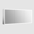 Gray Medicine Cabinets for Bathroom with Mirror, LED Medicine Cabinets Mirror with Defogger, Bathroom Medicine Cabinet with Dimmer, Outlets & USB, 60”W x 36”H, Surface Mounted