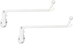 Mkono Wall Mounted Clothes Hanger with Swing Arm Holder Valet Hook Metal Hanging Laundry Drying Rack Space Saver for Closet Organizer, Laundry Room Organization Bathroom, Bedroom,2 Pcs, White