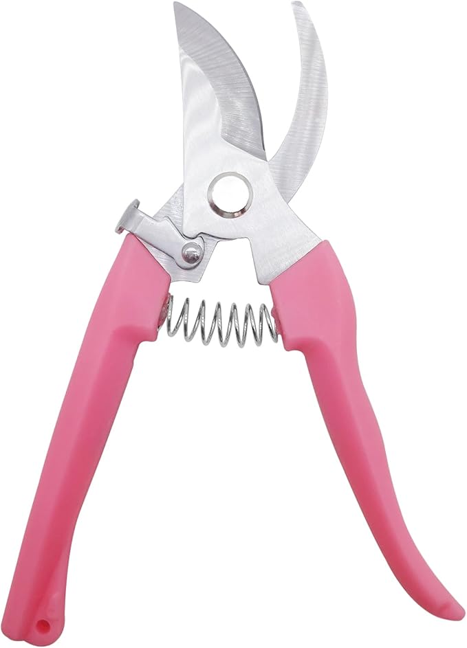 Pruning Shears for Gardening, 1 Pack Garden Scissors for Cutting Fresh Flowers, Floral Clippers for Plants, Fruits (Pink)