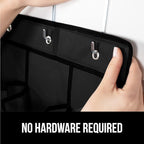 GORILLA GRIP Over the Door Shoe Organizer, 12 Large Breathable Mesh Pockets, Space Saving Hanging Storage Holder, 2 Hook Closet Rack Hanger, Hangs on Closets for Shoes, Accessories, 64H x 9.5W Black