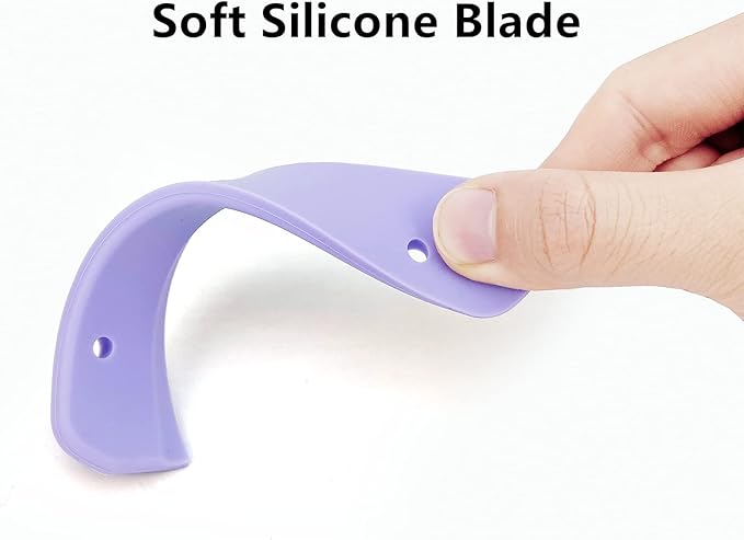 Super Flexible Silicone Squeegee, Auto Water Blade, Water Wiper, Shower Squeegee, 5.9'' Blade and 7.5'' Long Handle, for Car Windshield, Window, Mirror, Glass Door, Purple