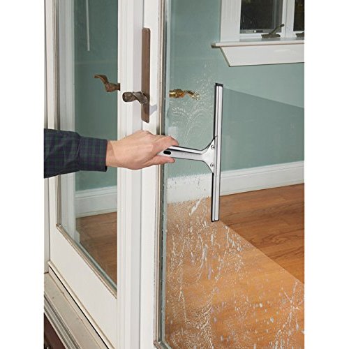 Unger Professional 16” Stainless Steel Window & Glass Cleaning Squeegee - Cleaning Supplies, Heavy Duty Squeegee for Window Cleaning, Streak Free Results