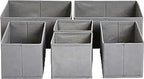 Amazon Basics Cloth Drawer Storage Organizer Boxes for Socks, Underwear and Baby Items, Set of 6, Gray (Pack of 10)