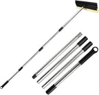 Long Handle Window Squeegee,2 in 1 Window Cleaning Car Squeegee,Windshield Squeegee with Cleaning Sponge and Rubber