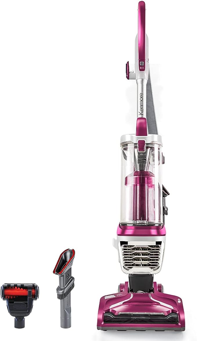 Kenmore DU5092 Bagless Upright Vacuum Lift-Up Carpet Vacuum Cleaner 2-Motor Power Suction with Hair Eliminator Brushroll, Pet Handi-Mate, 2L, Wine W/Lift-up Design