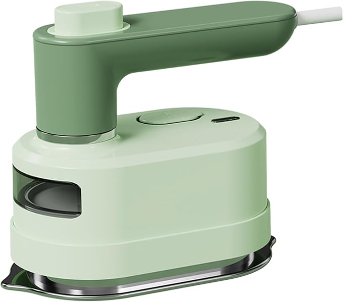 Travel Steam Iron, 180 °Rotating Handle Foldable Hanging Ironing Machine, Portable Mini Dual-Purpose Steam Iron for Both Dry and Wet Use, Essential for School Dormitories & Business Trips (Green)