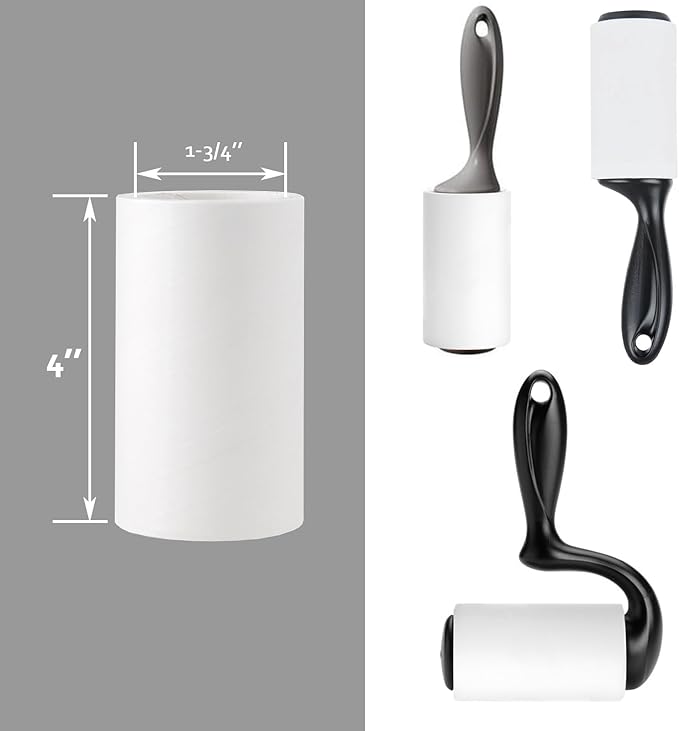 4 inch Lint Roller Refills Only Compatible with Scotch Brite Lint Roller Replacement Refills for Pet Hair Extra Sticky Everyday Clean Lint Remover Refills Pack of 6 Rolls Total 360 Sheets