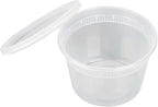 Restaurantware-Asporto 16 Ounce To Go Boxes, 100 Microwavable Round Soup Containers - Clear Plastic Lids Included, Do Not Contain BPA, Clear Plastic Soup Containers, Disposable